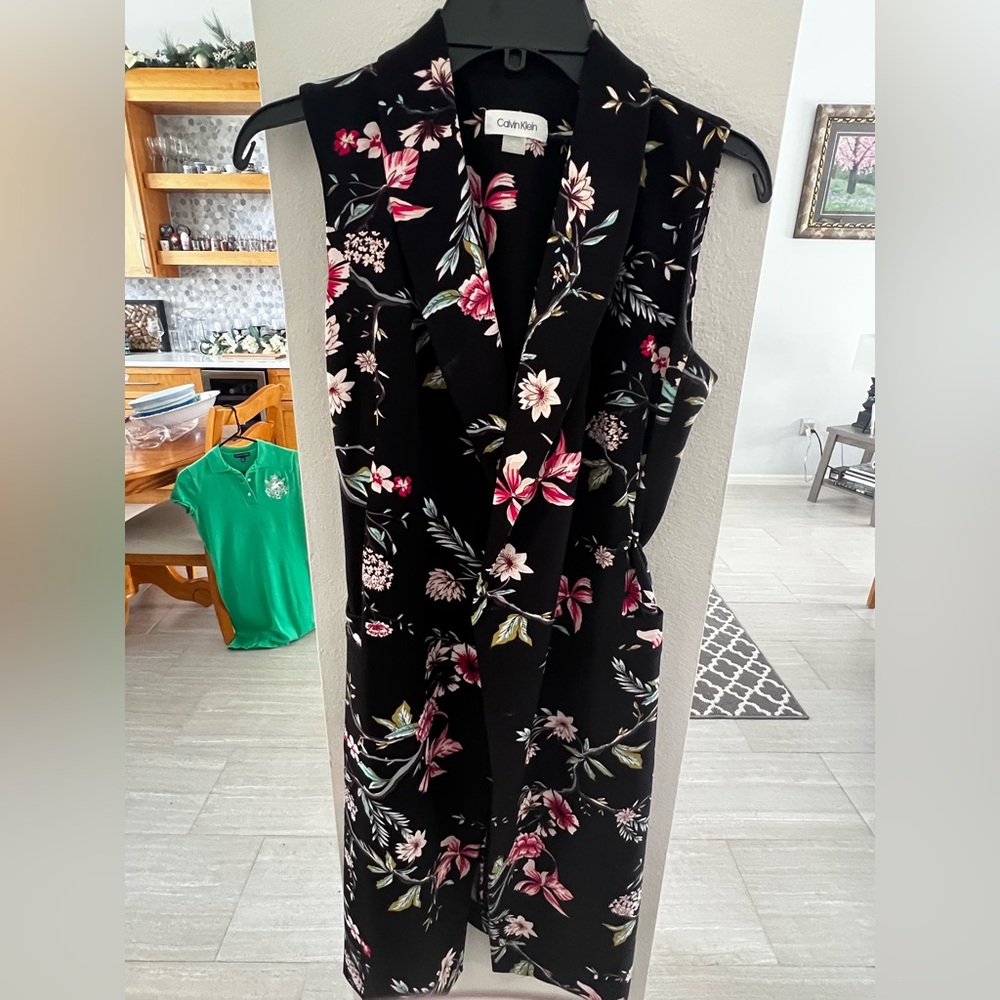Calvin Klein Black and Pink Buttoned Midi Sundress